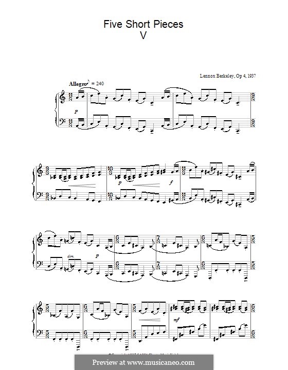 Five Short Pieces, Op.4: Piece No.5 by Lennox Berkeley