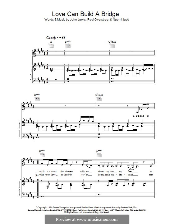 Love Can Build a Bridge by J. Jarvis, N. Judd, P. Overstreet on MusicaNeo