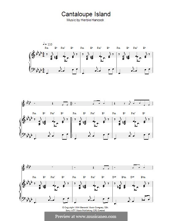 Cantaloupe Island: For piano by Herbie Hancock