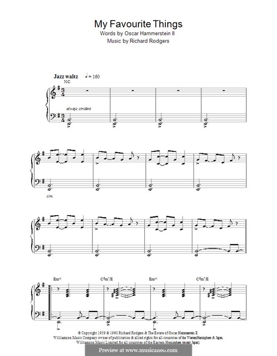 Piano version: For a single performer by Richard Rodgers