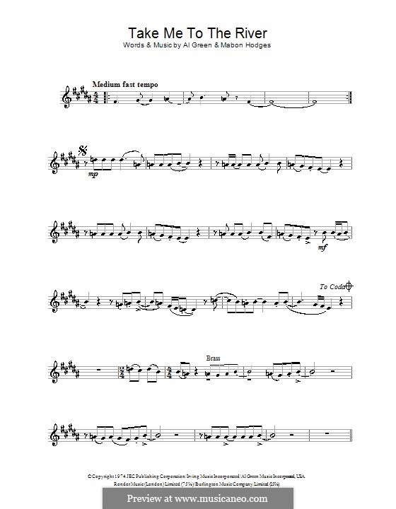 Take Me to the River: For alto saxophone by Al Green, Mabon Hodges
