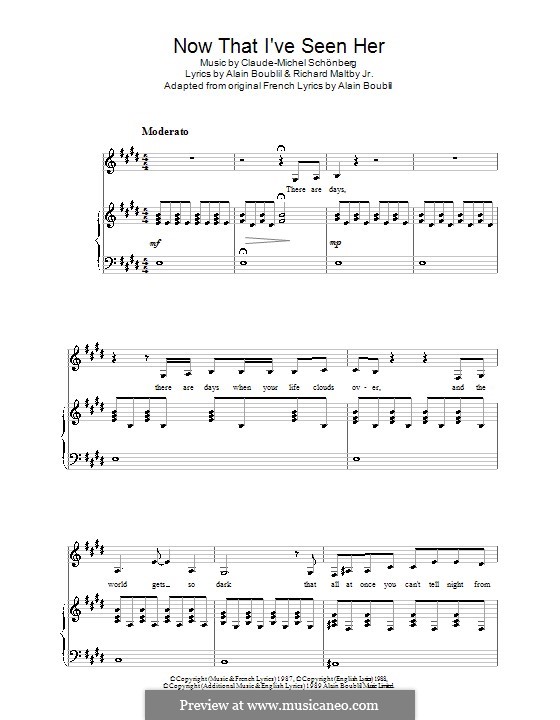 Now That I've Seen Her: For voice and piano by Claude-Michel Schönberg