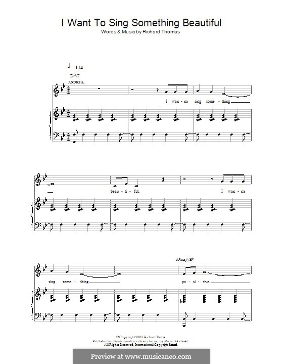 i want to sing something beautiful from jerry springer the opera something beautiful sheet music
