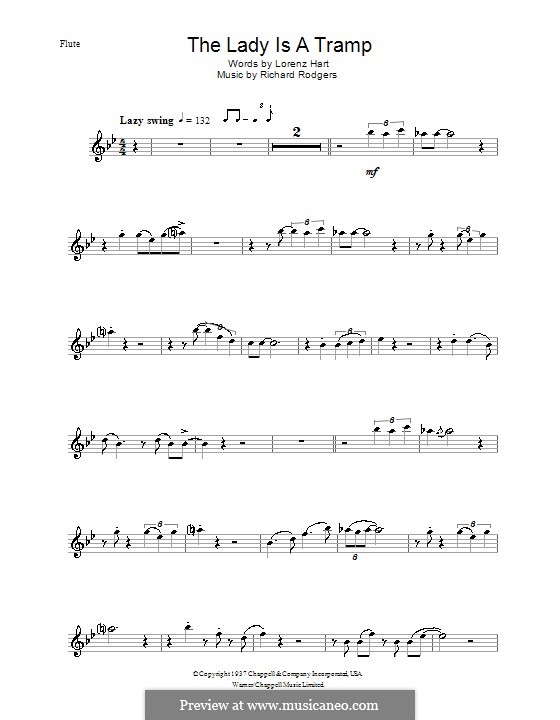 The Lady is a Tramp (Frank Sinatra): For flute and piano – solo part by Richard Rodgers