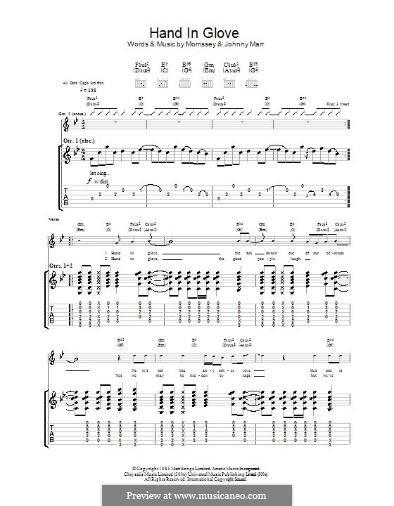 Hand in Glove (The Smiths): For guitar with tab by Morrissey, Johnny Marr