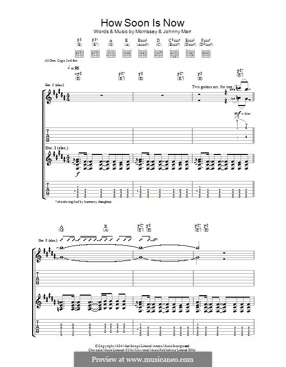 How Soon is Now?: For guitar by Morrissey, Johnny Marr