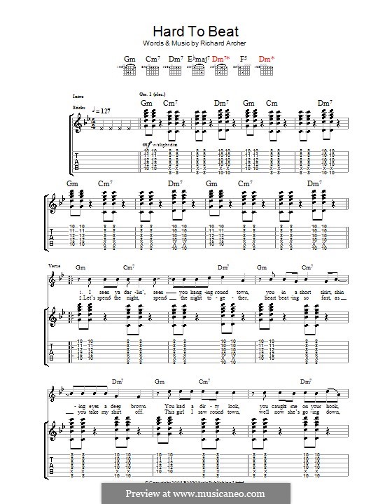 Hard to Beat (Hard-Fi): For guitar with tab by Richard Archer