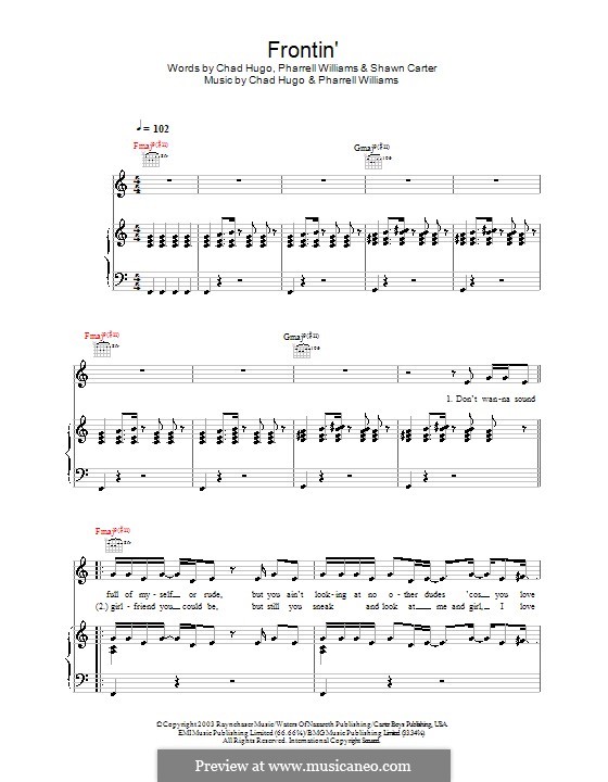 Frontin' (Jamie Cullum): For voice and piano (or guitar) by Charles Edward Hugo, Pharrell Williams