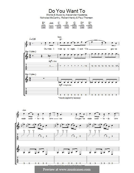guitar tab franz ferdinand take me out guitar tab franz ferdinand take me out
