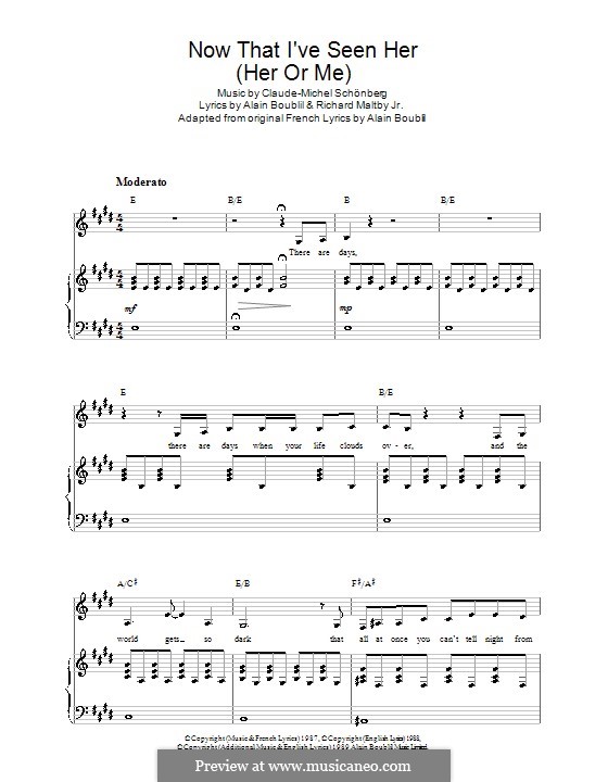 Now That I've Seen Her: For voice and piano (or guitar) by Claude-Michel Schönberg