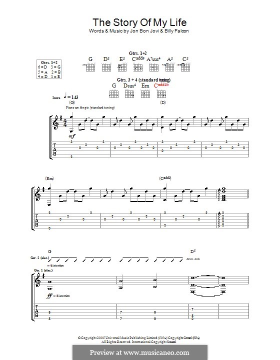 Ноты my life. Story of my Life bon Jovi Ноты. Bon Jovi story of my Life Ноты для фортепиано. Story of my Life bon Jovi табы. Ноты Бон Джови для фортепиано.