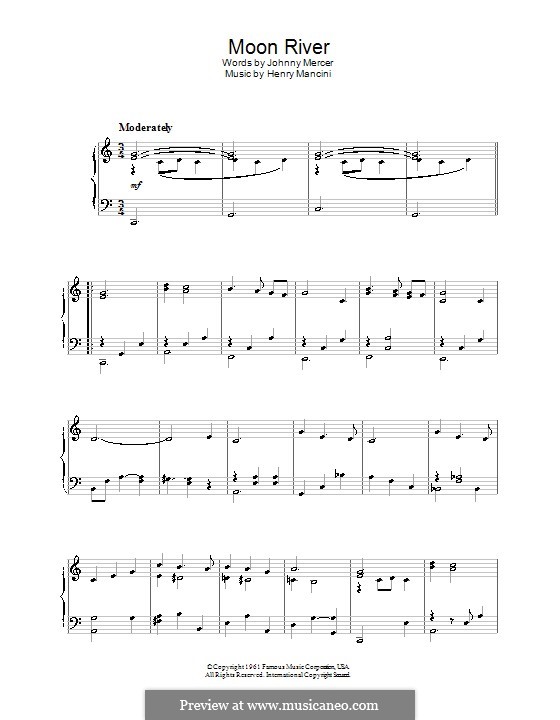 Piano version: For a single performer by Henry Mancini