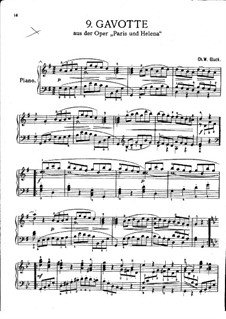 Gavotte: In G Major, for piano by Christoph Willibald Gluck