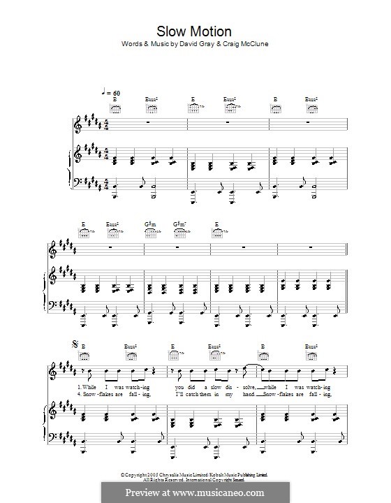 Slow Motion: For voice and piano (or guitar) by Craig McClune