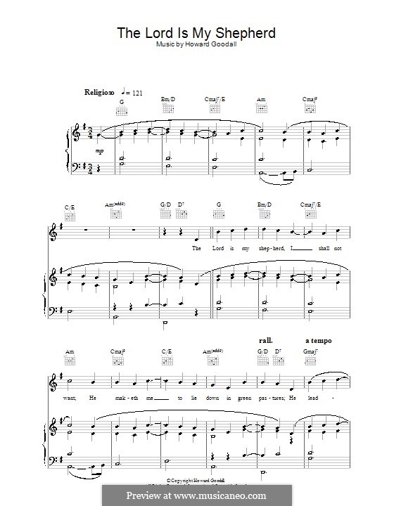 Psalm 23 'The Lord is My Shepherd' from 'The Vicar of Dibley': For voice and piano (or guitar) by Howard Goodall