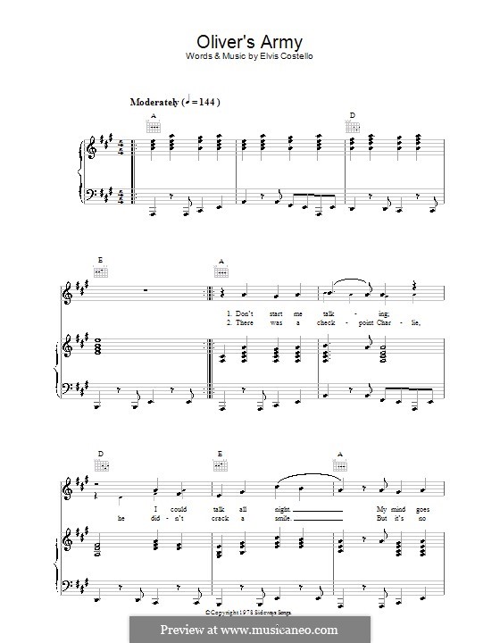 oliver-s-army-by-e-costello-sheet-music-on-musicaneo