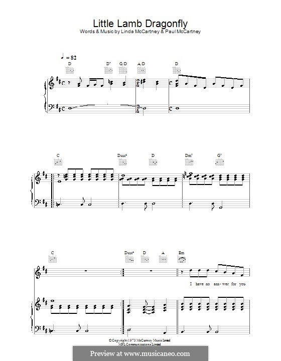 Little Lamb Dragonfly: For voice and piano (or guitar) by Linda McCartney, Paul McCartney