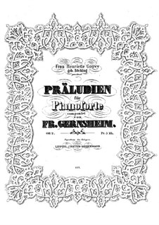 Six Preludes, Op.2: For piano by Friedrich Gernsheim