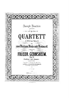 String Quartet No.3 in F Major, Op.51: Full score, Parts by Friedrich Gernsheim