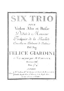 Six String Trios, Op.13: Six String Trios by Felice Giardini