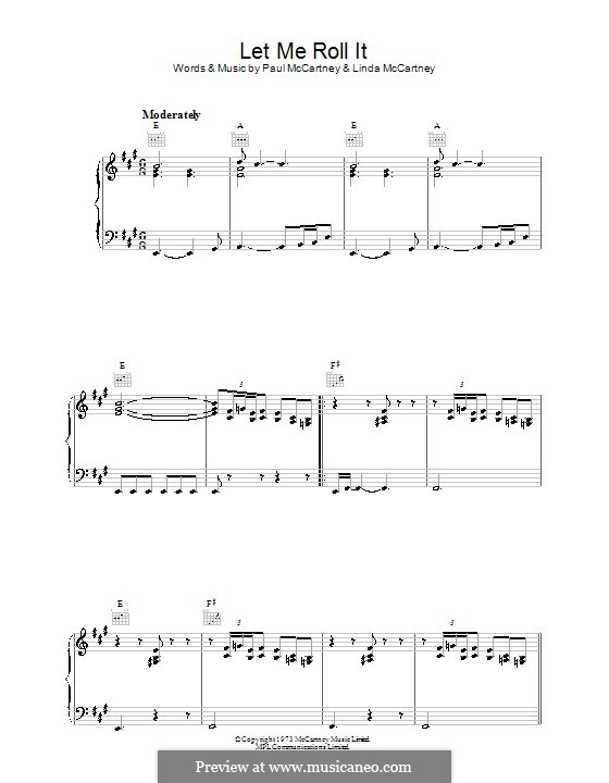 Let Me Roll It by L. McCartney, P. McCartney - sheet music on