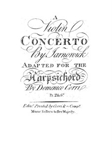 Violin Concerto in A Major: Version for harpsichord by Giovanni Mane Giornovichi