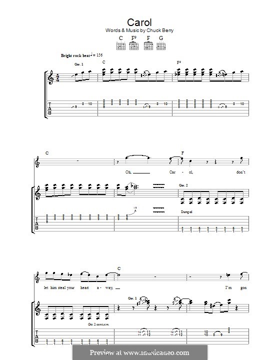 Carol: For guitar with tab by Chuck Berry