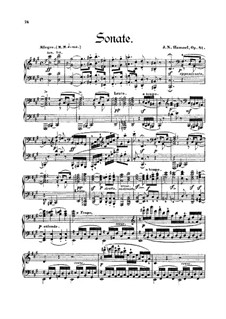 Sonata for Piano No.5 in F Sharp Minor, Op.81: For a single performer by Johann Nepomuk Hummel