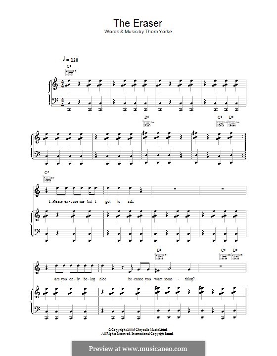The Eraser: For voice and piano (or guitar) by Thomas Yorke