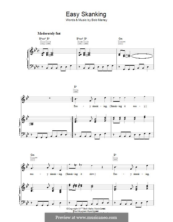Easy Skanking by B. Marley sheet music on MusicaNeo
