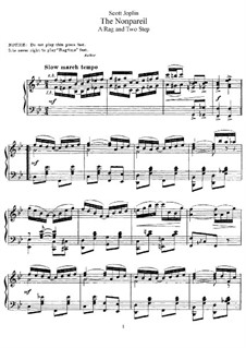 The Nonpareil: For piano by Scott Joplin