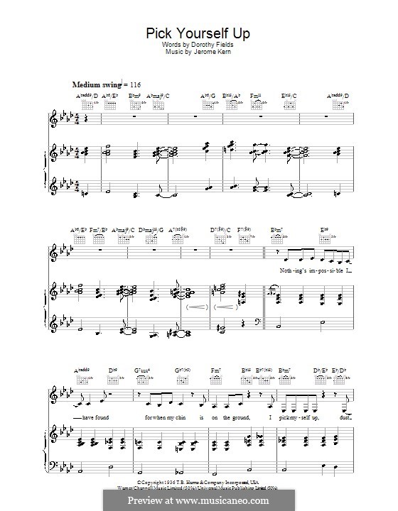 Pick Yourself Up (from Swing Time): For voice and piano or guitar (Diana Krall) by Jerome Kern