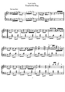 Peacherine Rag: For piano by Scott Joplin