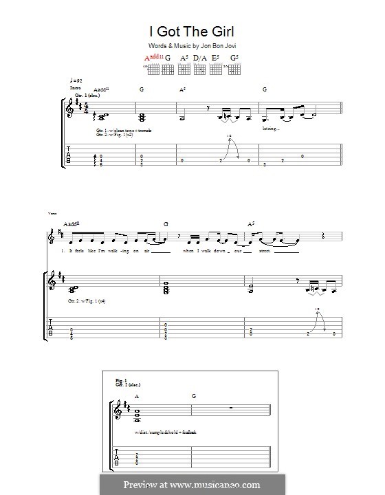 I Got the Girl (Bon Jovi): For guitar with tab by Jon Bon Jovi
