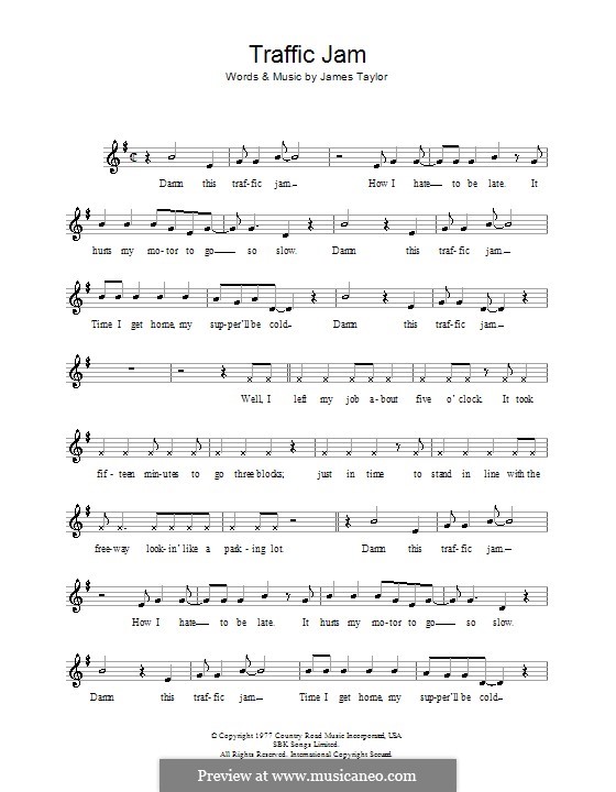 Traffic Jam by J. Taylor sheet music on MusicaNeo