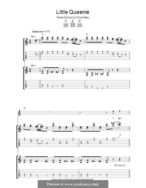 Little Queenie: For guitar with tab by Chuck Berry