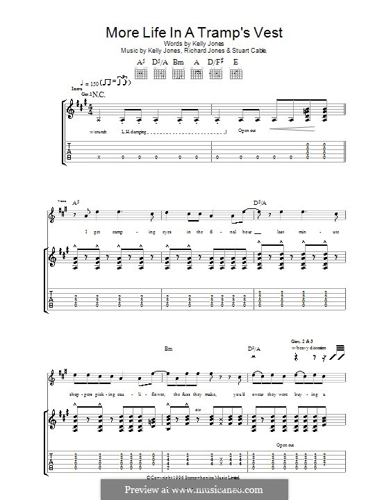 More Life in a Tramp's Vest (Stereophonics): For guitar with tab by Kelly Jones, Richard Jones, Stuart Cable