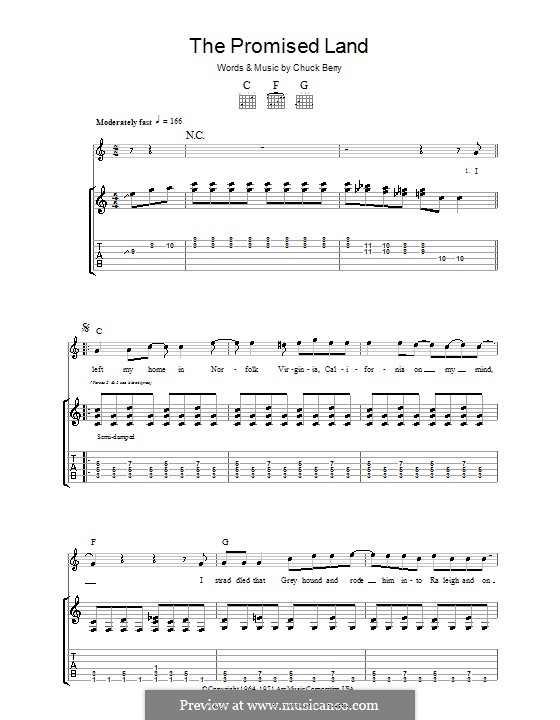 The Promised Land (Elvis Presley): For guitar with tab by Chuck Berry