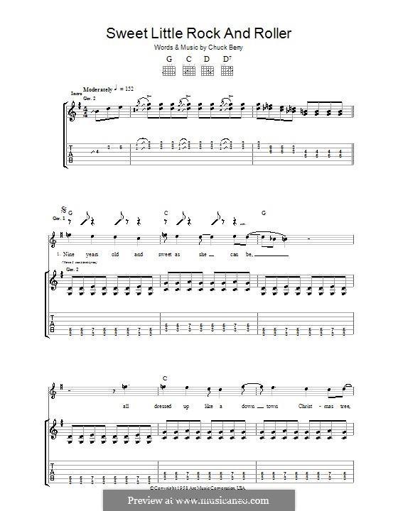 Sweet Little Rock and Roller: For guitar with tab by Chuck Berry