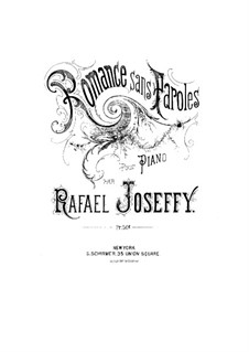Romance sans paroles: For a single performer by Rafael Joseffy