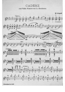 Cadenza to Concerto for Violin and Orchestra by Beethoven: Cadenza to Concerto for Violin and Orchestra by Beethoven by Hubert Léonard