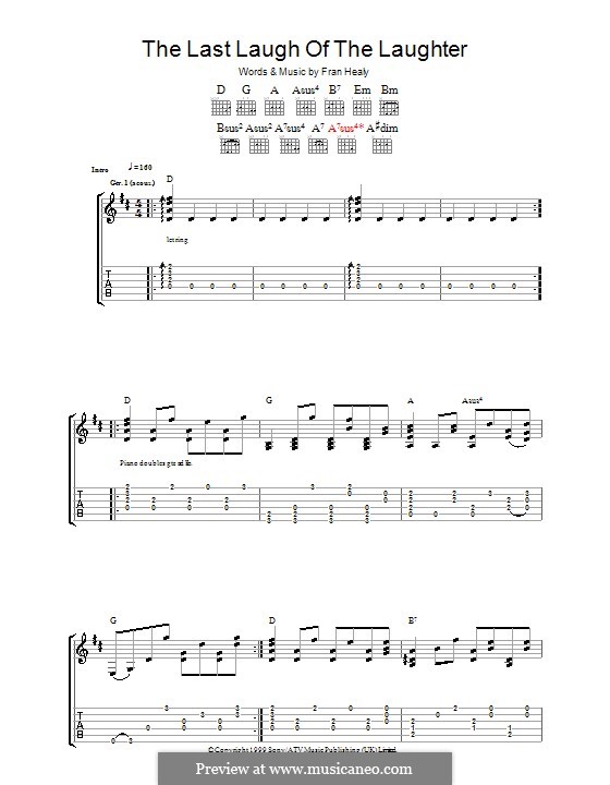 The Last Laugh of the Laughter (Travis): For guitar with tab by Fran Healy