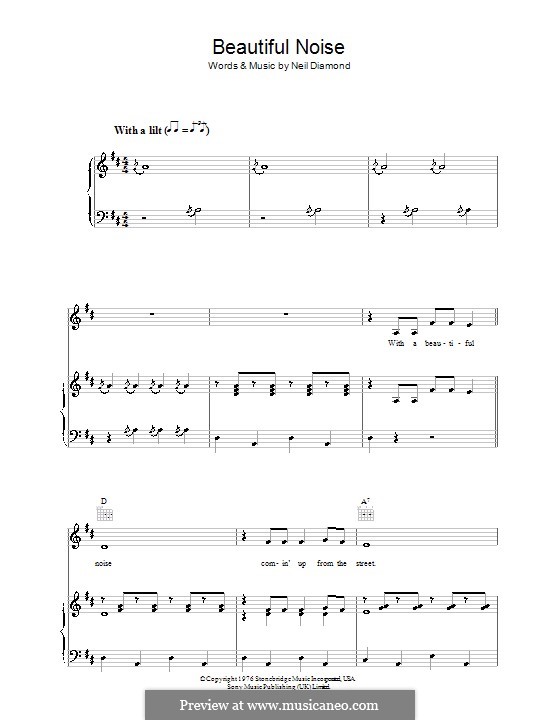 Beautiful Noise: For voice and piano (or guitar) by Neil Diamond