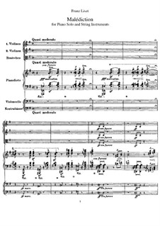 Malédiction, S.121: For piano solo and string instruments by Franz Liszt