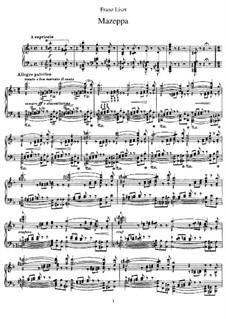 Mazeppa, S.138: For piano by Franz Liszt