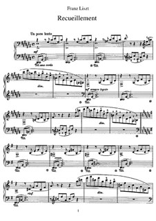 Recueillement, S.204: For piano by Franz Liszt