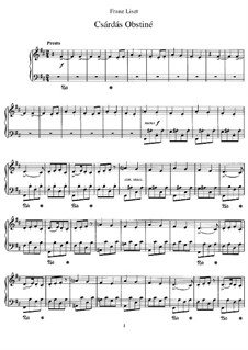 Csárdás obstiné, S.225 No.2: For piano by Franz Liszt