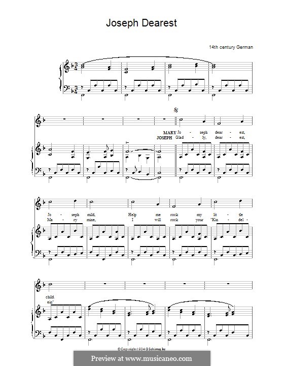 Joseph Dearest, Joseph Mine: For voice and piano by folklore