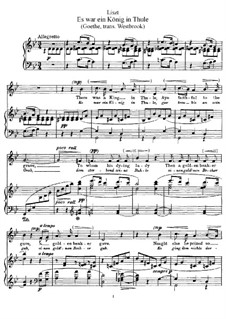 Der könig von thule, S.278: G minor by Franz Liszt