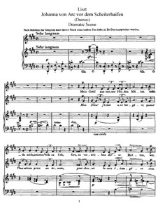Jeanne d'Arc au bûcher, S.293: For voice and piano by Franz Liszt
